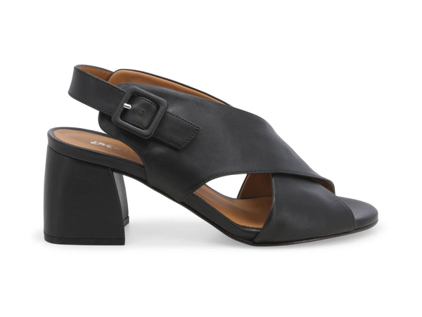 Melluso sandalo tomaia incrociata in pelle nera N623D-227142